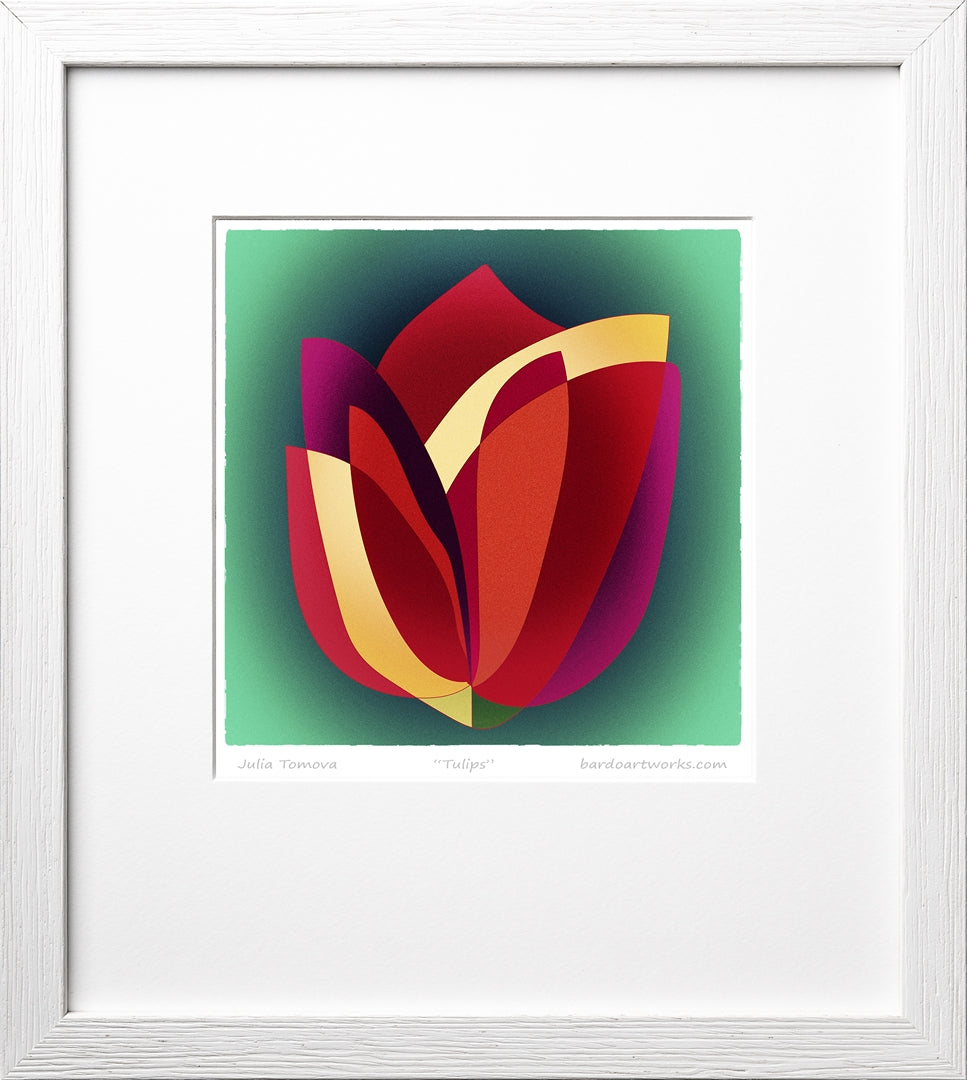 Bardo print - Tulips - Premium ПОДАРЪЧЕН КОМПЛЕКТ REFLECTIONS from BARDO ART WORKS - Just lvabstract, Art Print, frame, leaves, new life, woman55! Shop now at BARDO ART WORKS