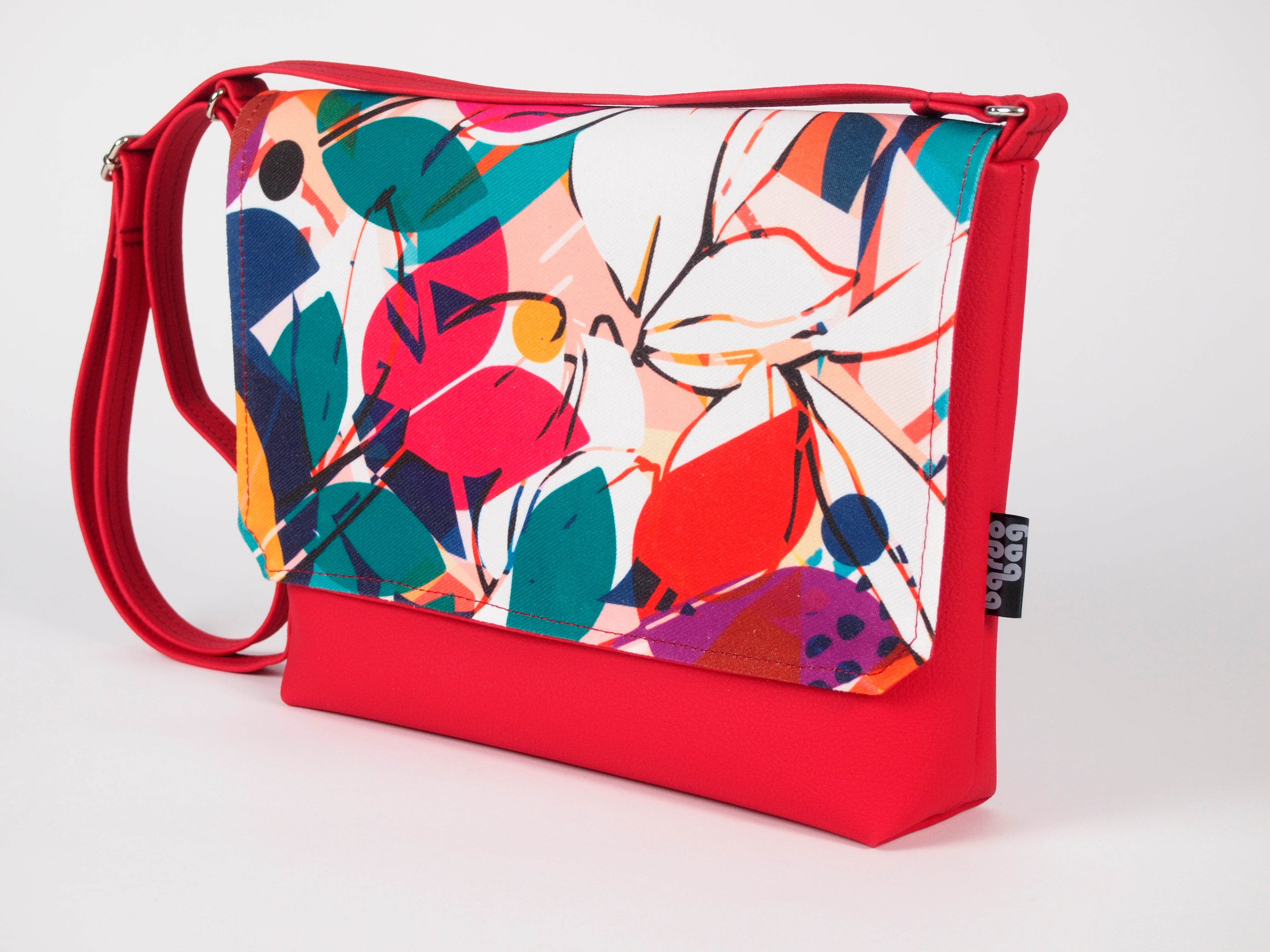 Bardo small bag - Queen of Flowers - Premium Bardo small bag from Bardo bag - Just lvblack, floral, flower, gift, green, handemade, orange, painted patterns, pink, purple, red, urban style, woman59.00! Shop now at BARDO ART WORKS
