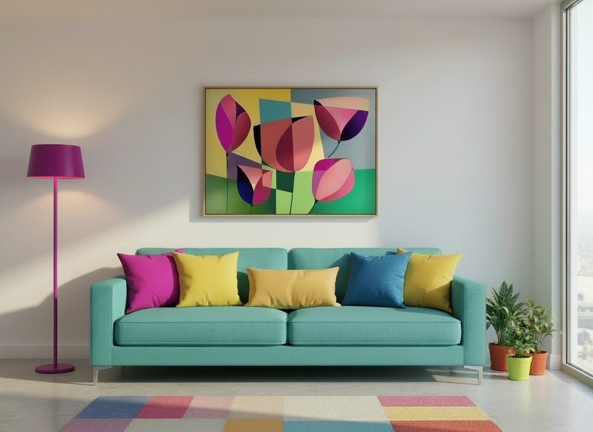 Bardo print върху канава с дървена подрамка  - Pop-up tulips 178.95 €