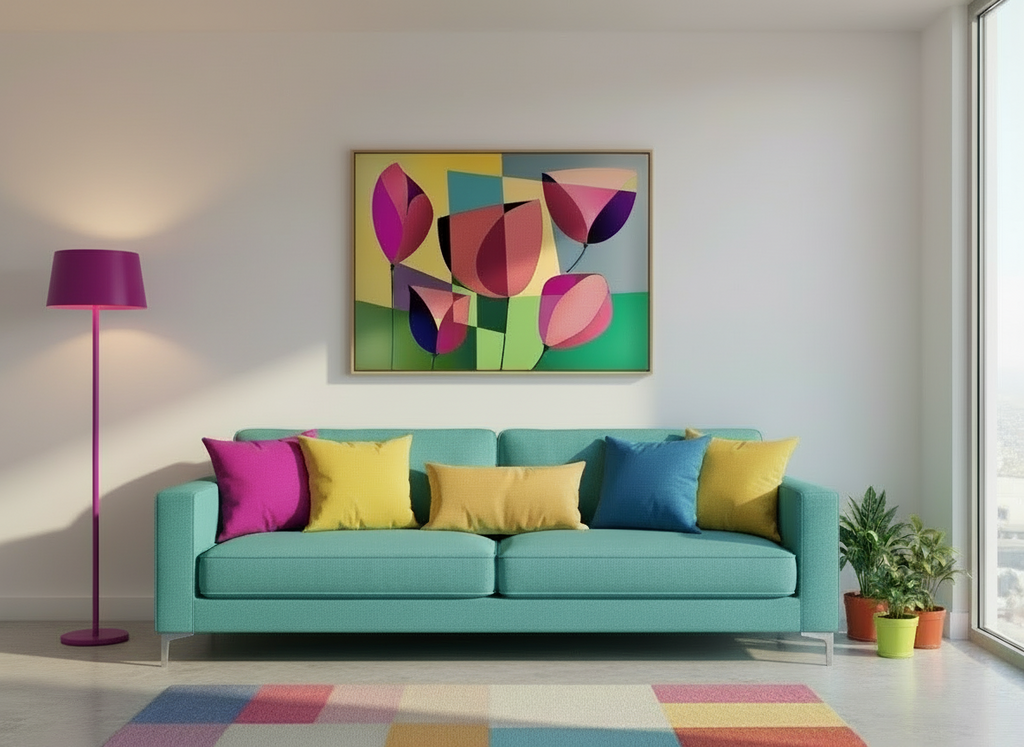 Bardo print върху канава с дървена подрамка  - Pop-up tulips 178.95 €