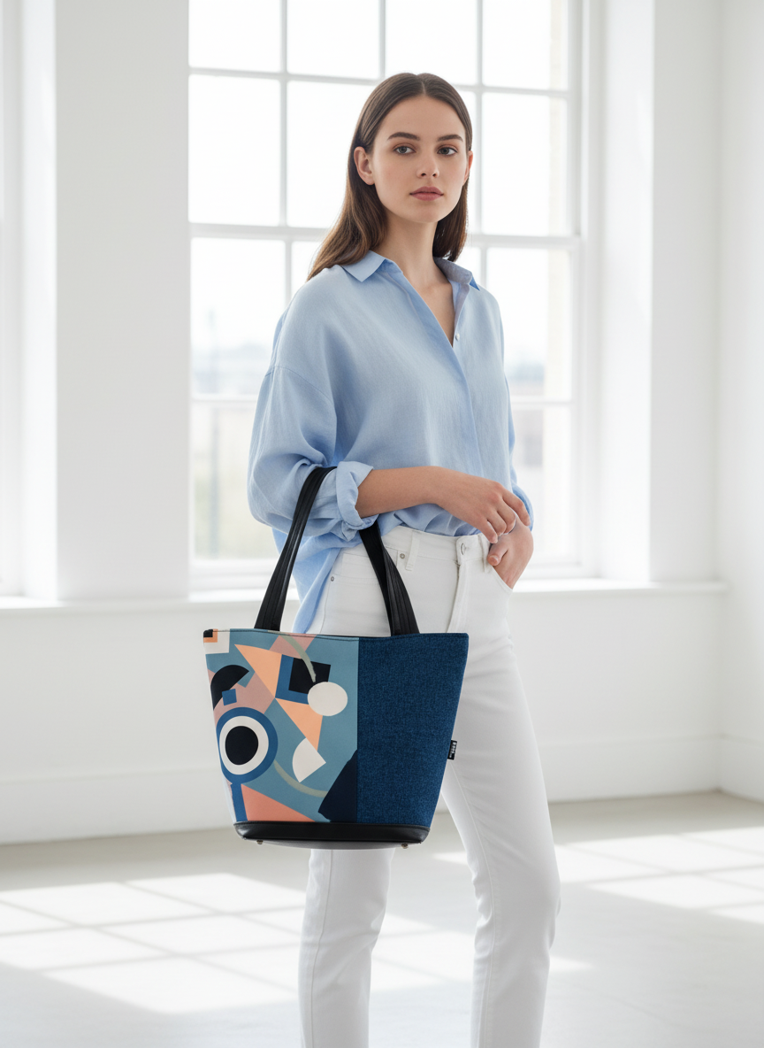 Bardo Casablanca textile bag - Blue geometric 48.57 €