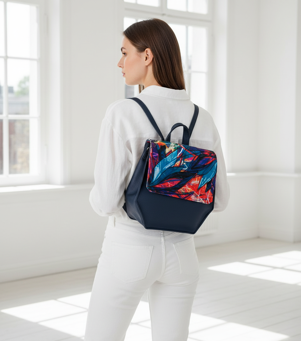 Bardo backpack honey cell - Blue Water Lily  33.23 €