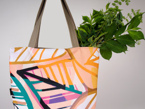 Bardo large tote bag - Havana - Premium large tote bag from Bardo bag - Just lvabstract, art bag, black, floral, flower, geometric abstraction, gift, green, handemade, large, nature, pink, purple, red, tablet, tote bag, tulips, vegan leather, woman, work bag79! Shop now at BARDO ART WORKS