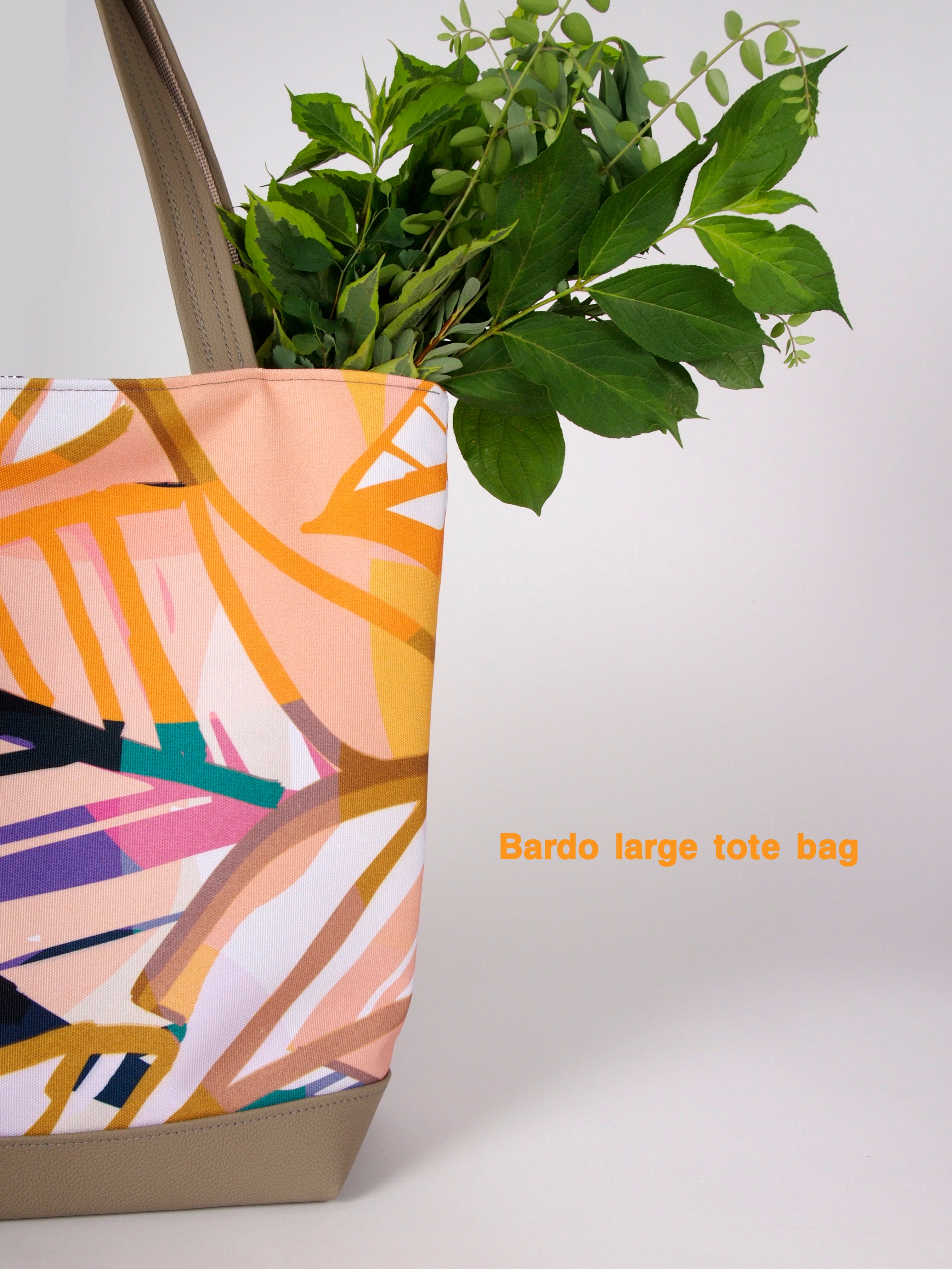 Bardo large tote bag - Havana - Premium large tote bag from Bardo bag - Just lvabstract, art bag, black, floral, flower, geometric abstraction, gift, green, handemade, large, nature, pink, purple, red, tablet, tote bag, tulips, vegan leather, woman, work bag79! Shop now at BARDO ART WORKS