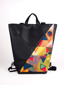 Bardo - Casablanca 2in1 backpack - Abstract geometric - Premium large tote bag from BARDO ART WORKS - Just lvabstract, gift, handemade, vegan leather, woman125! Shop now at BARDO ART WORKS