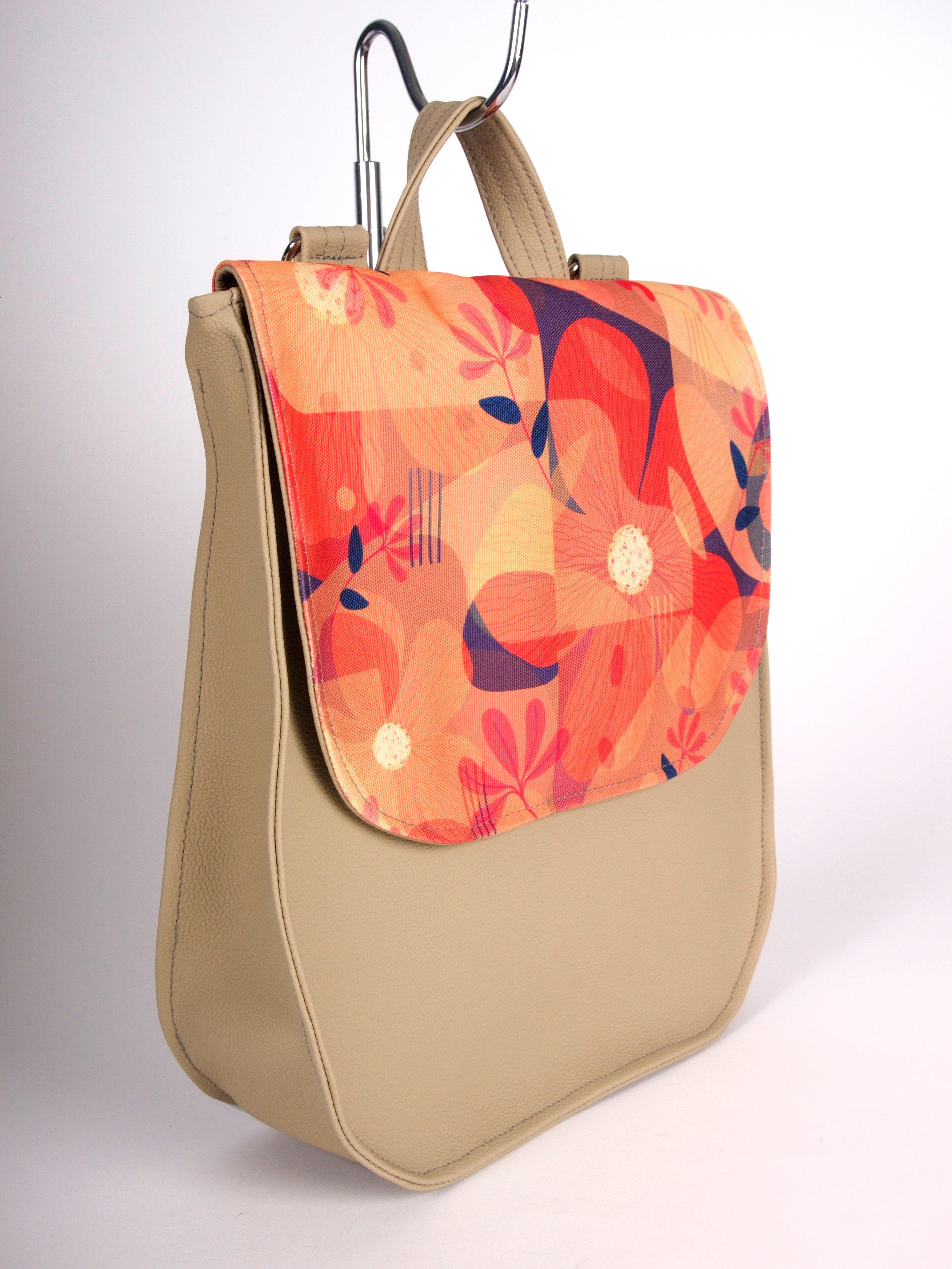 Bardo backpack&bag - Orange flowers