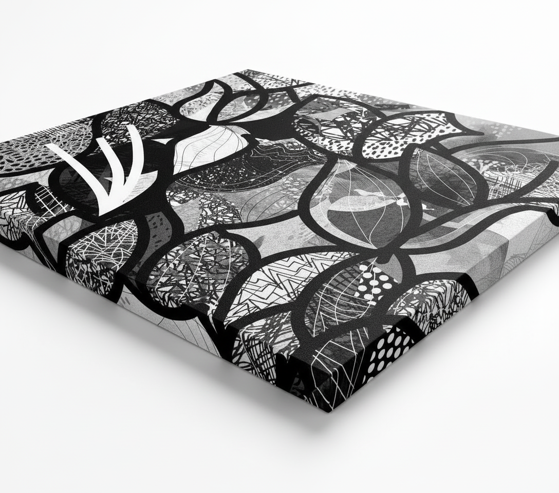 Bardo print върху канава с дървена подрамка - Garden in black - 214.74 €