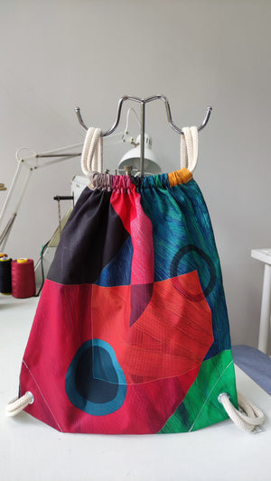 Bardo sack - Geometric - Premium bardo sack from BARDO ART WORKS - Just lvbackpack, bardo, flowers, green, purple, Queen of Flowers, red, sack59.00! Shop now at BARDO ART WORKS
