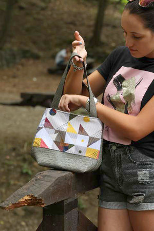 Bardo - Casablanca silver small bag - Premium large tote bag from BARDO ART WORKS - Just lvabstract, gift, handemade, vegan leather, woman75! Shop now at BARDO ART WORKS