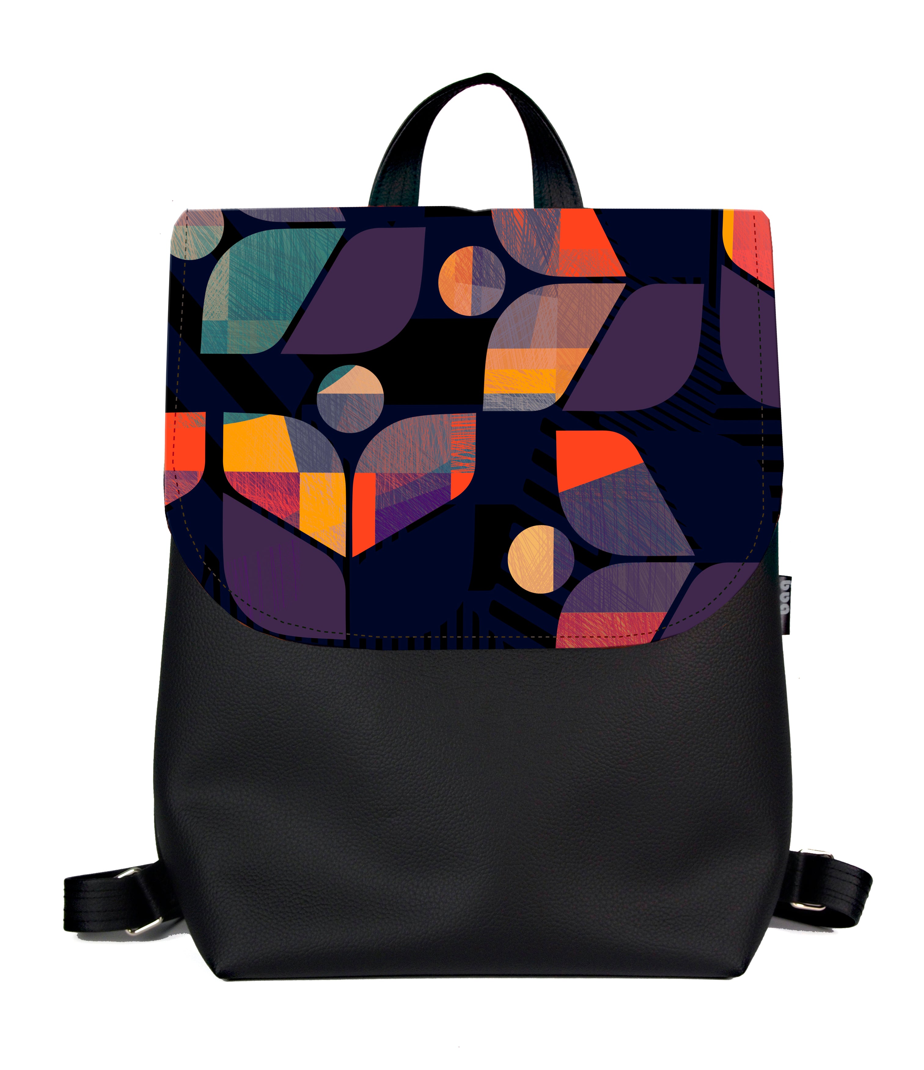 Bardo backpack large - Deep violet - Premium backpack large from BARDO ART WORKS - Just lvblack, flowers, forest, Frozen leaves, gift, handemade, nature, painted patterns, tablet, urban style, vegan leather, white, woman89! Shop now at BARDO ART WORKS