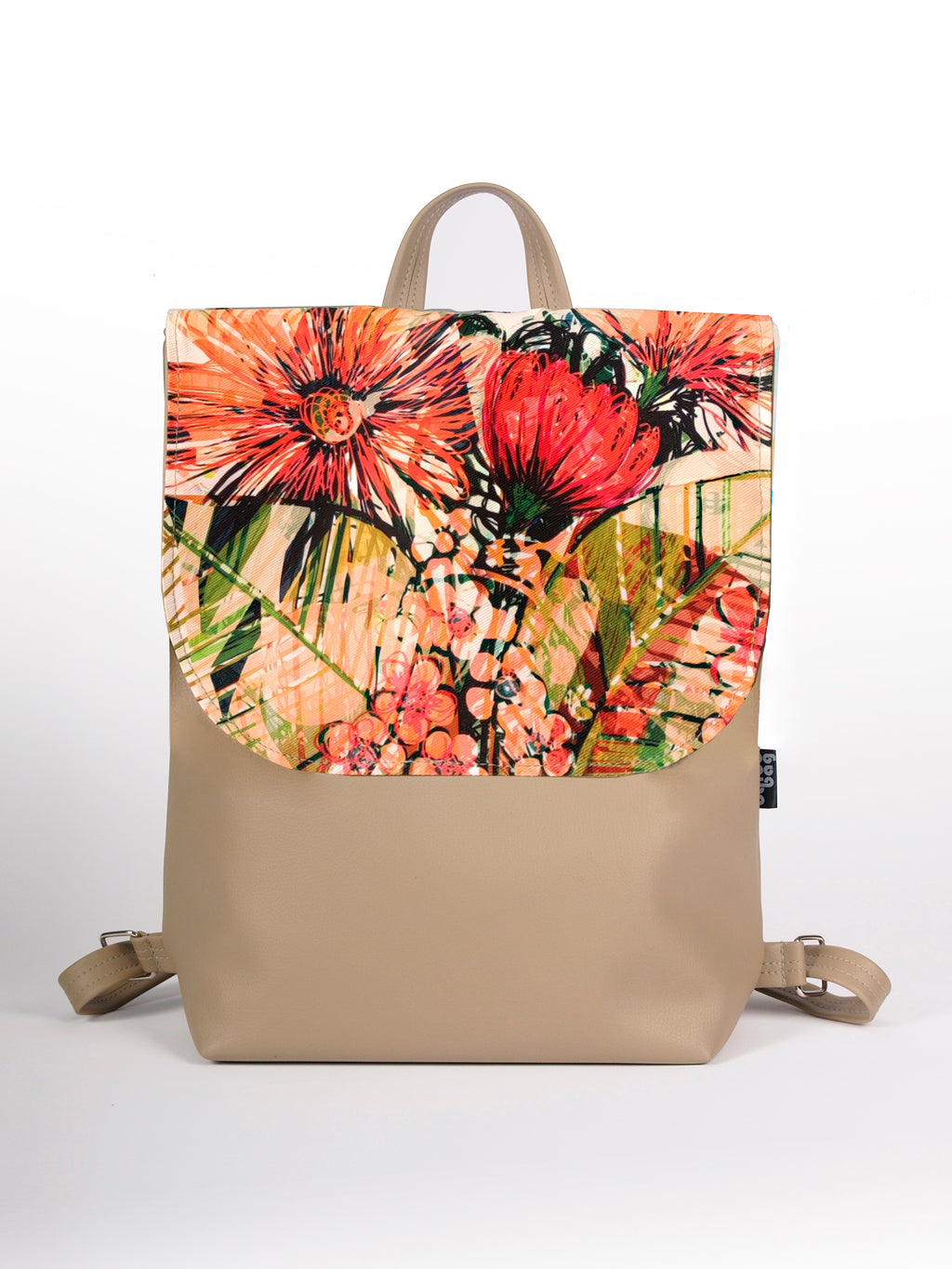 Bardo backpack large - Fragrant garden - Premium backpack large from BARDO ART WORKS - Just lvbackpack, beige, brown, gift, handemade, natural, nature, painted patterns, spring, tablet, urban style, vegan leather, woman89.00! Shop now at BARDO ART WORKS