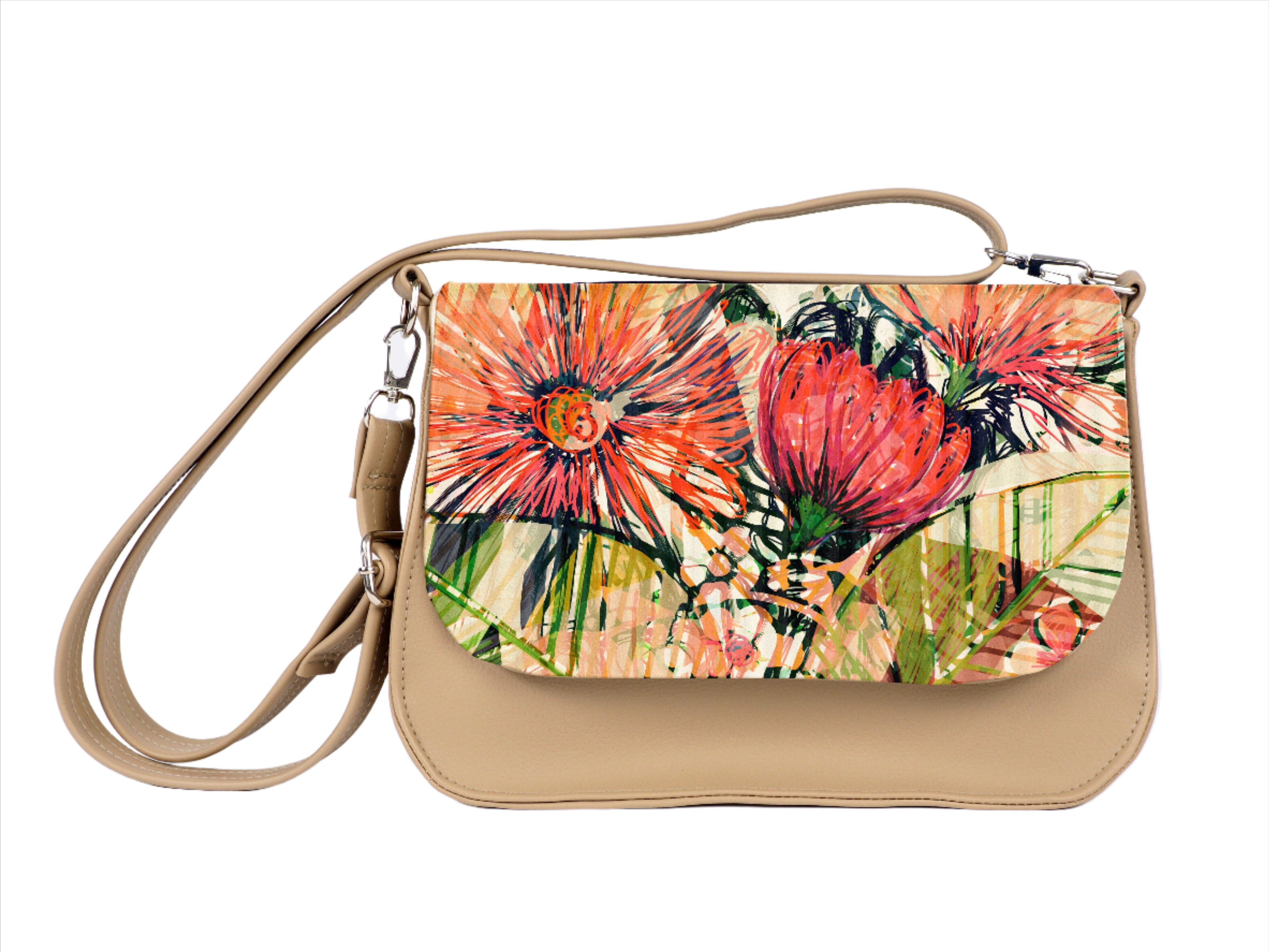 Bardo box bag - Fragrant - Premium bardo box bag from spring - Just lvbeige, floral, flowers, gift, handemade, leaves, nature, vegan leather, woman55! Shop now at BARDO ART WORKS