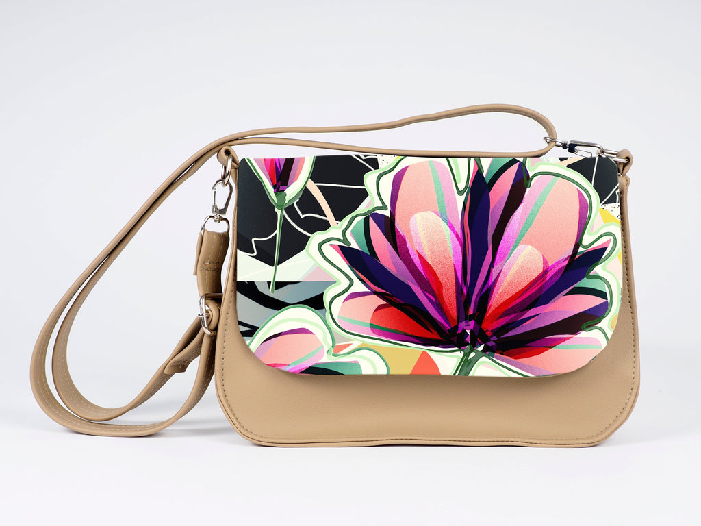 Bardo box bag - Tenderness - Premium bardo box bag from spring - Just lvbeige, floral, flowers, gift, handemade, leaves, nature, vegan leather, woman55! Shop now at BARDO ART WORKS