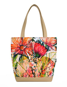 Bardo large tote bag - Fragrant garden - Premium large tote bag from Bardo bag - Just lvabstract, art bag, black, floral, flower, geometric abstraction, gift, green, handemade, large, nature, pink, purple, red, tablet, tote bag, tulips, vegan leather, woman, work bag89! Shop now at BARDO ART WORKS