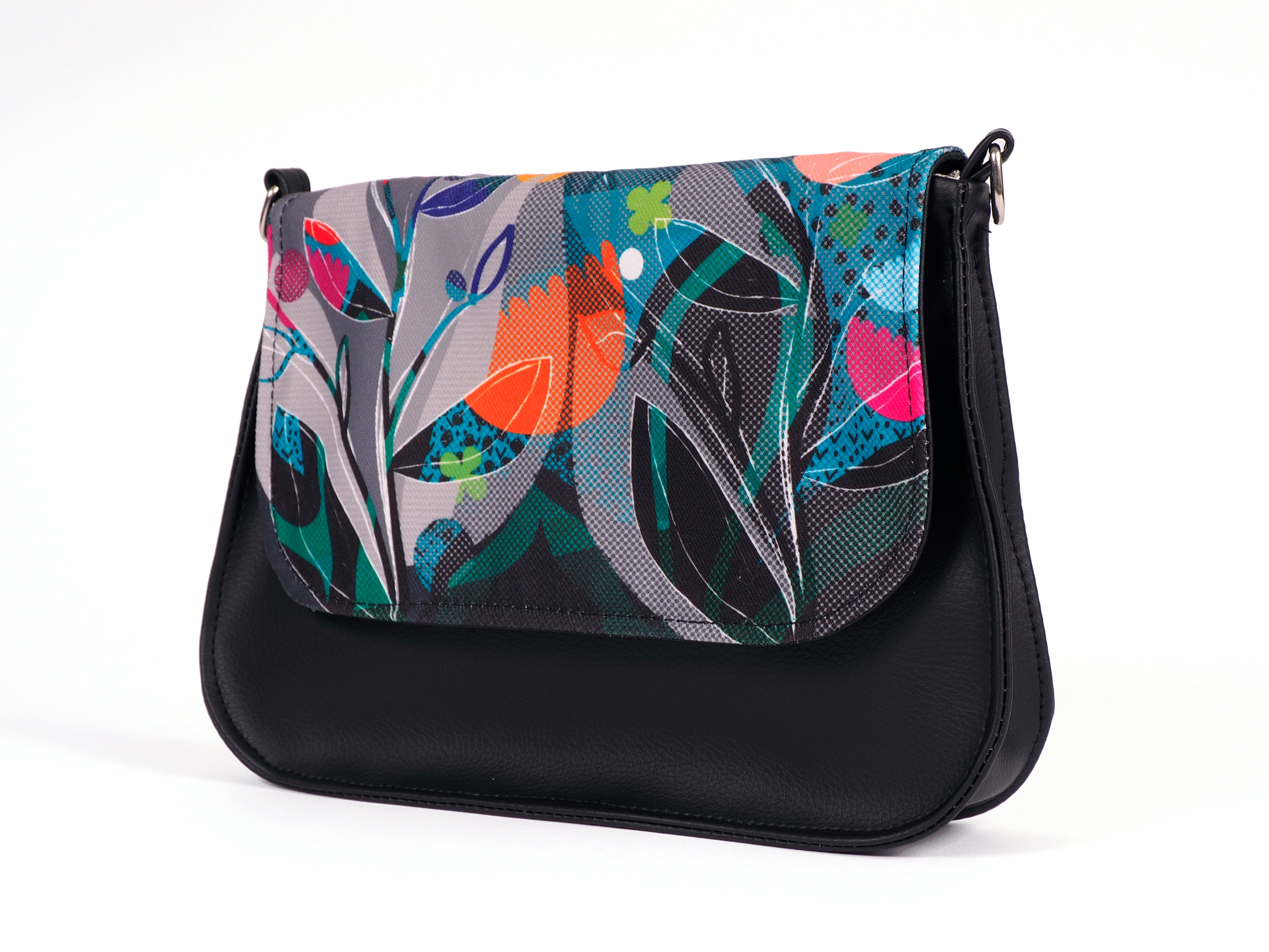 Bardo box bag - Waiting for the dawn - Premium bardo box bag from vintage garden - Just lvblack, floral, flowers, gift, gray, green, handemade, leaves, nature, ping, vegan leather, Waiting for the dawn, woman52.00! Shop now at BARDO ART WORKS