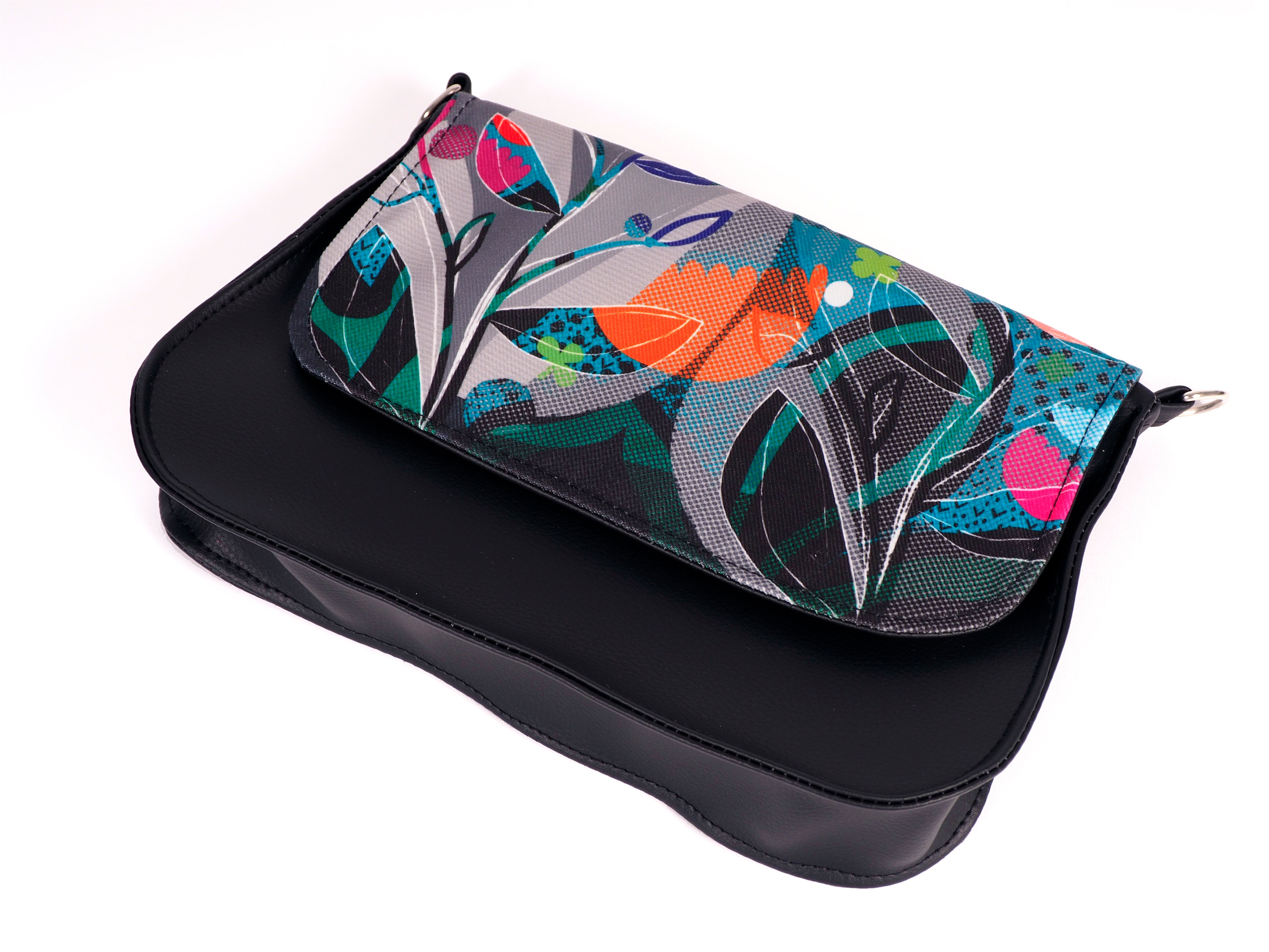 Bardo box bag - Waiting for the dawn - Premium bardo box bag from vintage garden - Just lvblack, floral, flowers, gift, gray, green, handemade, leaves, nature, ping, vegan leather, Waiting for the dawn, woman52.00! Shop now at BARDO ART WORKS