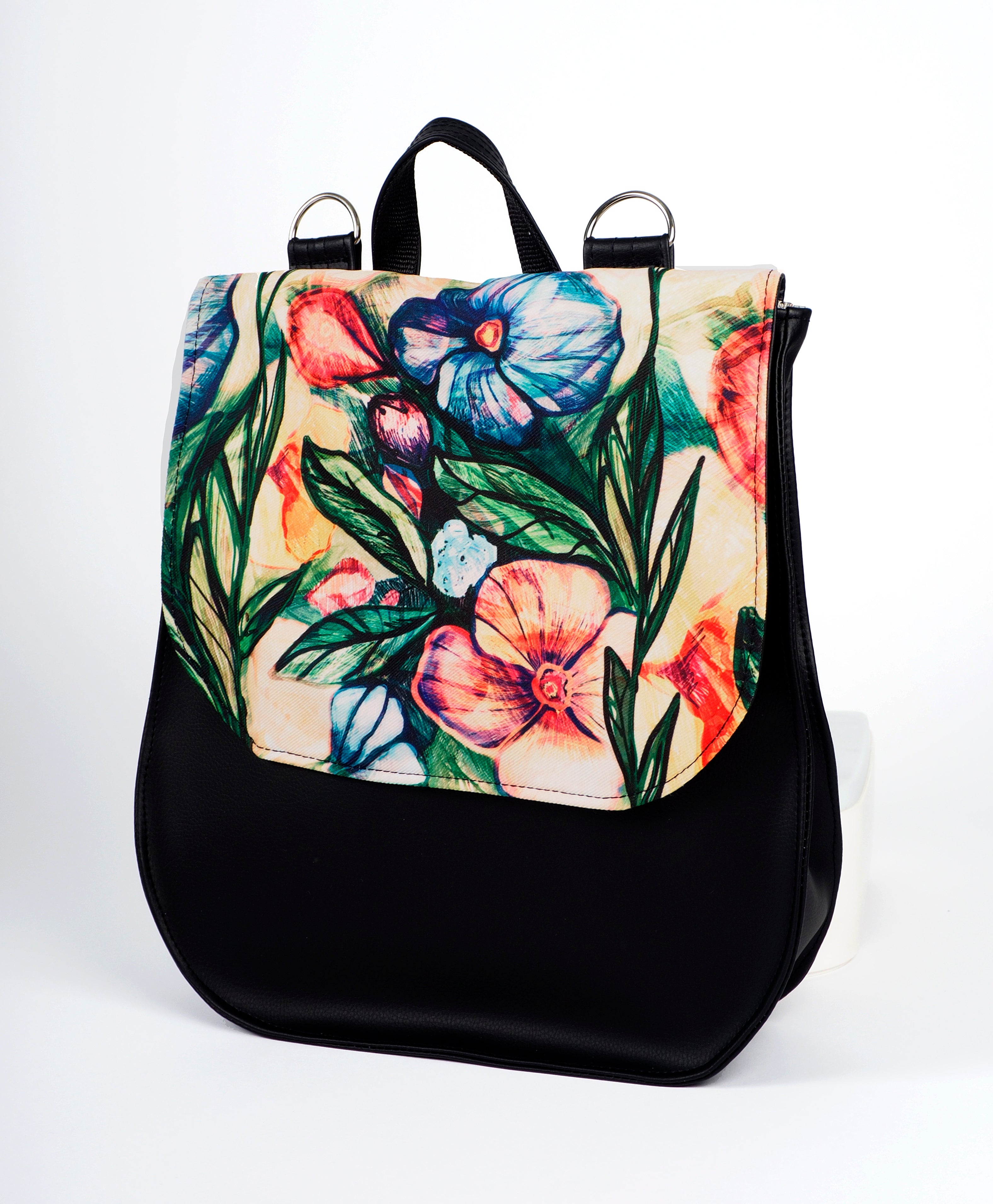 Bardo backpack&bag - Vintage garden - Premium bardo backpack&bag from BARDO ART WORKS - Just lvart bag, backpack, bag, black, floral, flowers, gift, green, handemade, messenger, nature, red, urban style, vegan leather, woman85.00! Shop now at BARDO ART WORKS