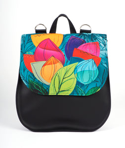 Bardo backpack&bag - Forest flowers - Premium bardo backpack&bag from BARDO ART WORKS - Just lvart bag, backpack, bag, black, floral, gift, green, handemade, messenger, nature, red, urban style, vegan leather, woman85.00! Shop now at BARDO ART WORKS