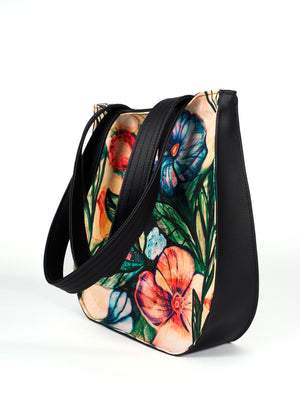 Bardo style bag - Vintage garden - Premium style bag from BARDO ART WORKS - Just lvbeige, green, leaves, pink, red, Rosily, summer69.00! Shop now at BARDO ART WORKS