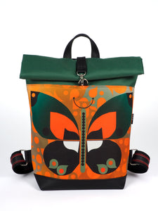 Bardo roll backpack - Butterfly - Premium Bardo backpack from BARDO ART WORKS - Just lvabstract, art, backpack, black, dance, dark blue, gift, handemade, jazz, orange, purple, red, tablet, urban style, vegan leather, woman85.00! Shop now at BARDO ART WORKS