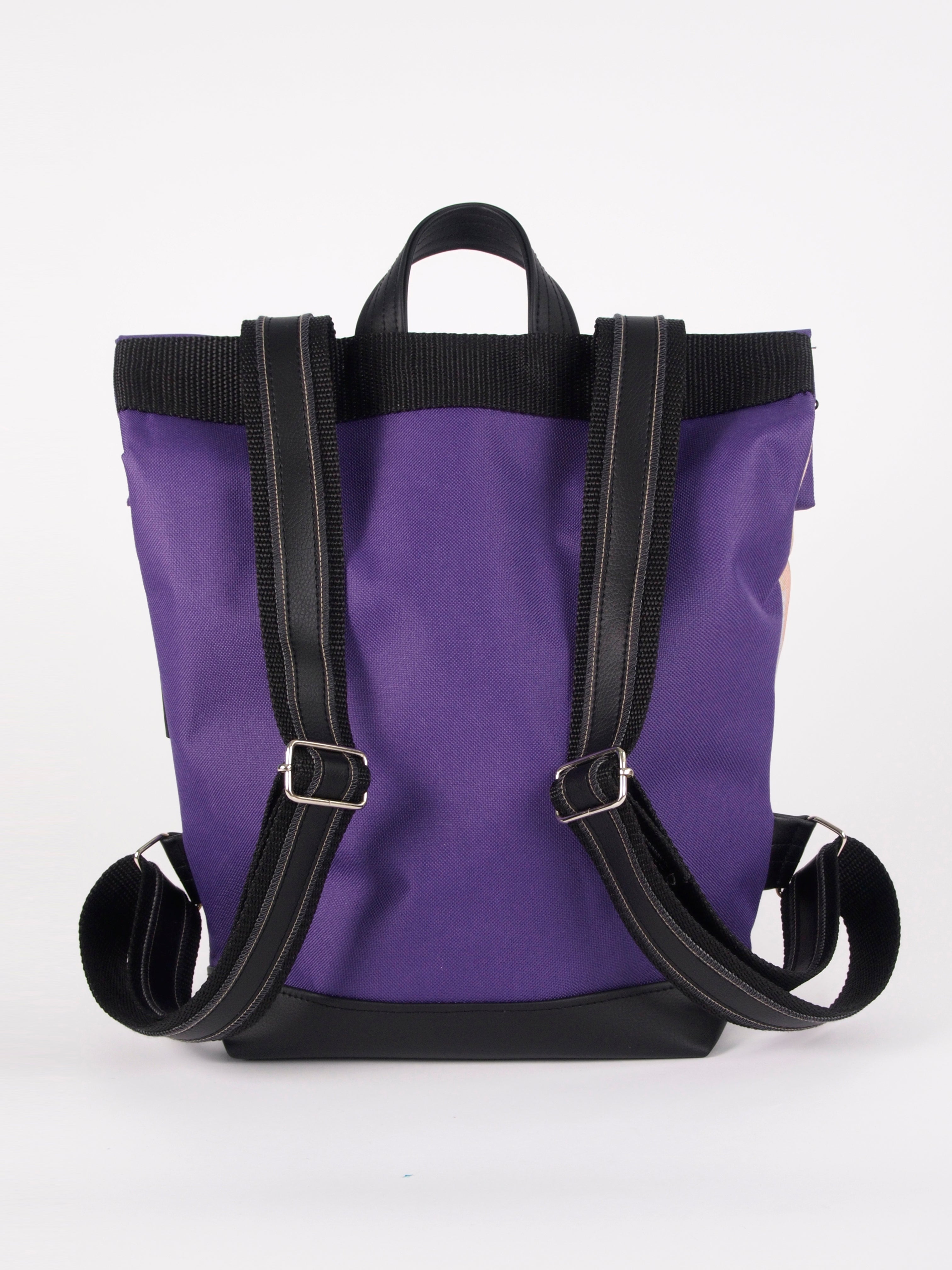 Bardo roll backpack - Garden - Premium Bardo backpack from BARDO ART WORKS - Just lvabstract, art, backpack, black, dance, dark blue, gift, handemade, jazz, orange, purple, red, tablet, urban style, vegan leather, woman85.00! Shop now at BARDO ART WORKS