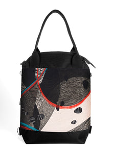 Bardo classic backpack textiles - Dance - Premium Textiles from BARDO ART WORKS - Just lvabstract, black, floral, handemade, leaves, tablet, urban style, woman, work bag89.00! Shop now at BARDO ART WORKS