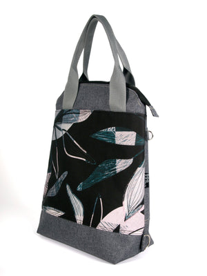 Bardo classic backpack textiles - Frozen leaves - Premium Textiles from BARDO ART WORKS - Just lvabstract, black, floral, handemade, leaves, tablet, urban style, woman, work bag89.00! Shop now at BARDO ART WORKS