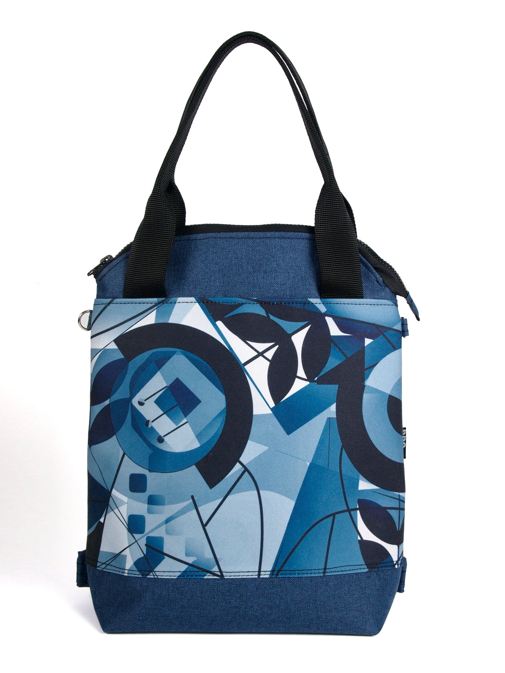 Bardo classic backpack textiles - Geometric flowers variation - Premium Textiles from BARDO ART WORKS - Just lvabstract, black, floral, handemade, leaves, tablet, urban style, woman, work bag89.00! Shop now at BARDO ART WORKS