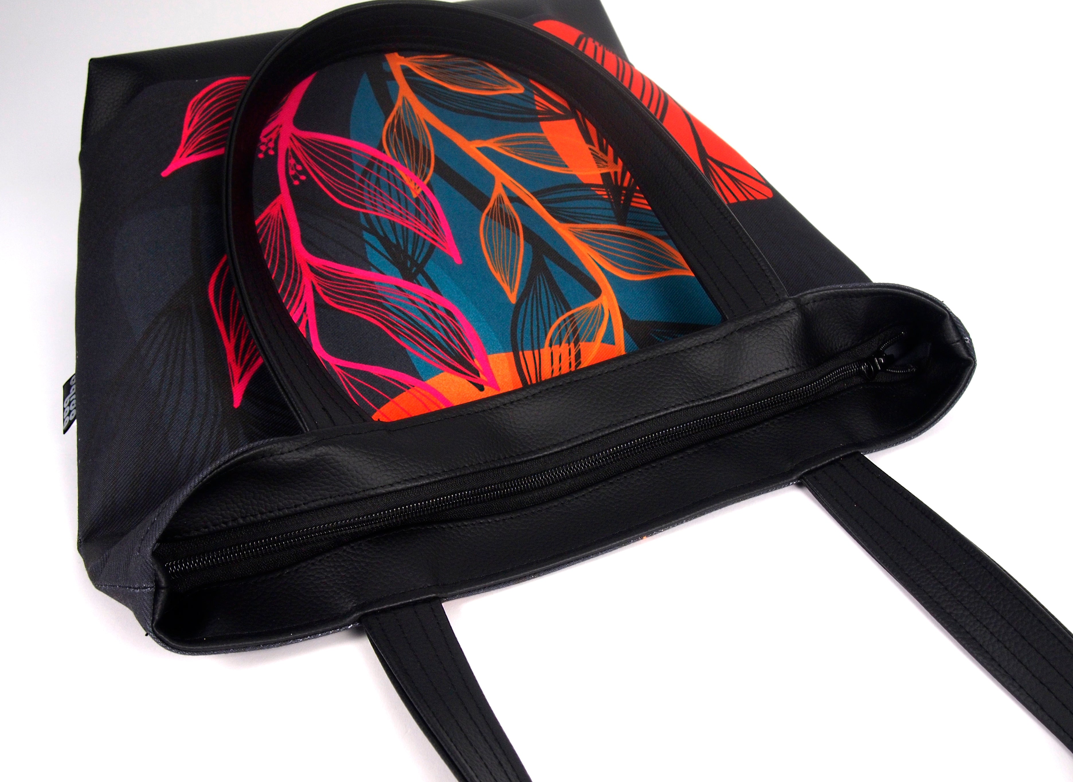 Bardo large tote bag - Summer night - Premium large tote bag from Bardo bag - Just lvabstract, art bag, black, floral, flower, geometric abstraction, gift, green, handemade, large, nature, pink, purple, red, tablet, tote bag, vegan leather, woman, work bag89.00! Shop now at BARDO ART WORKS