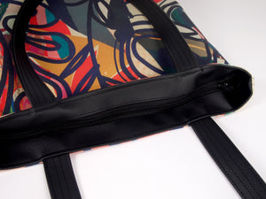 Bardo large tote bag - Summer abstraction - Premium large tote bag from Bardo bag - Just lvabstract, art bag, black, floral, flower, geometric abstraction, gift, green, handemade, large, nature, pink, purple, red, tablet, tote bag, tulips, vegan leather, woman, work bag89.00! Shop now at BARDO ART WORKS