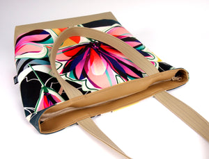 Bardo large tote bag - Тenderness - Premium large tote bag from Bardo bag - Just lvabstract, art bag, black, floral, flower, geometric abstraction, gift, green, handemade, large, nature, pink, purple, red, tablet, tote bag, tulips, vegan leather, woman, work bag89.00! Shop now at BARDO ART WORKS