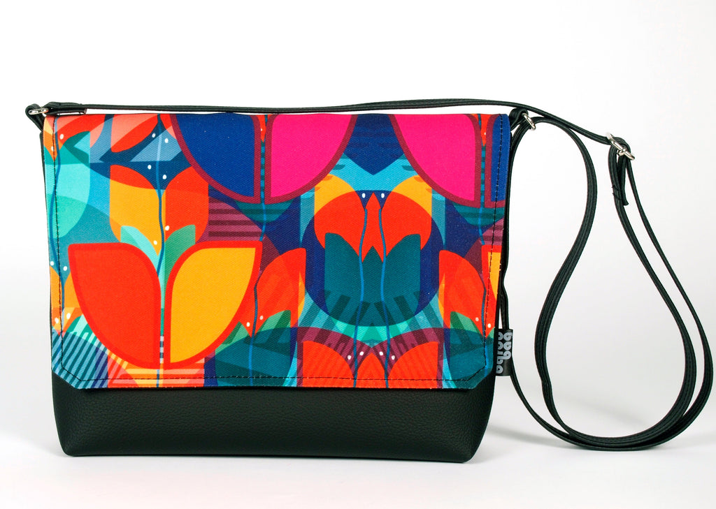 Bardo small bag - Garden of Paradise - Premium Bardo small bag from Bardo bag - Just lvblack, floral, flower, gift, green, handemade, orange, painted patterns, pink, purple, red, urban style, woman59! Shop now at BARDO ART WORKS