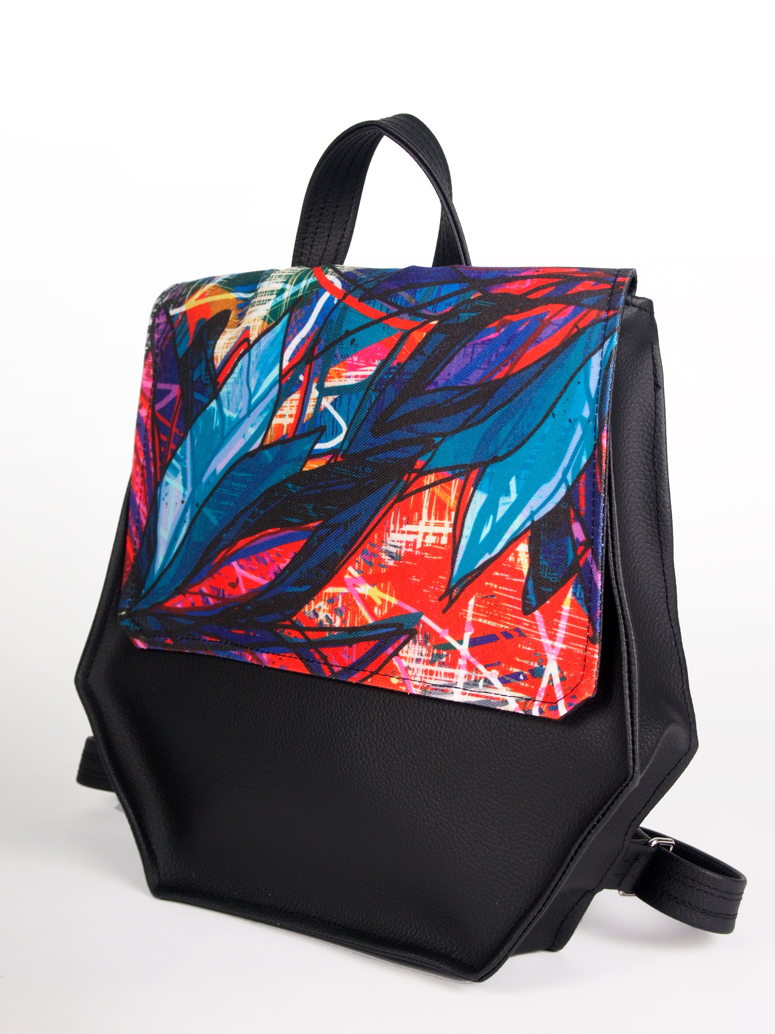 Bardo backpack honey cell - Blue Water Lily - Premium backpack honey cell from BARDO ART WORKS - Just lvBlue Water Lily, dark blue, flowers, red65.00! Shop now at BARDO ART WORKS