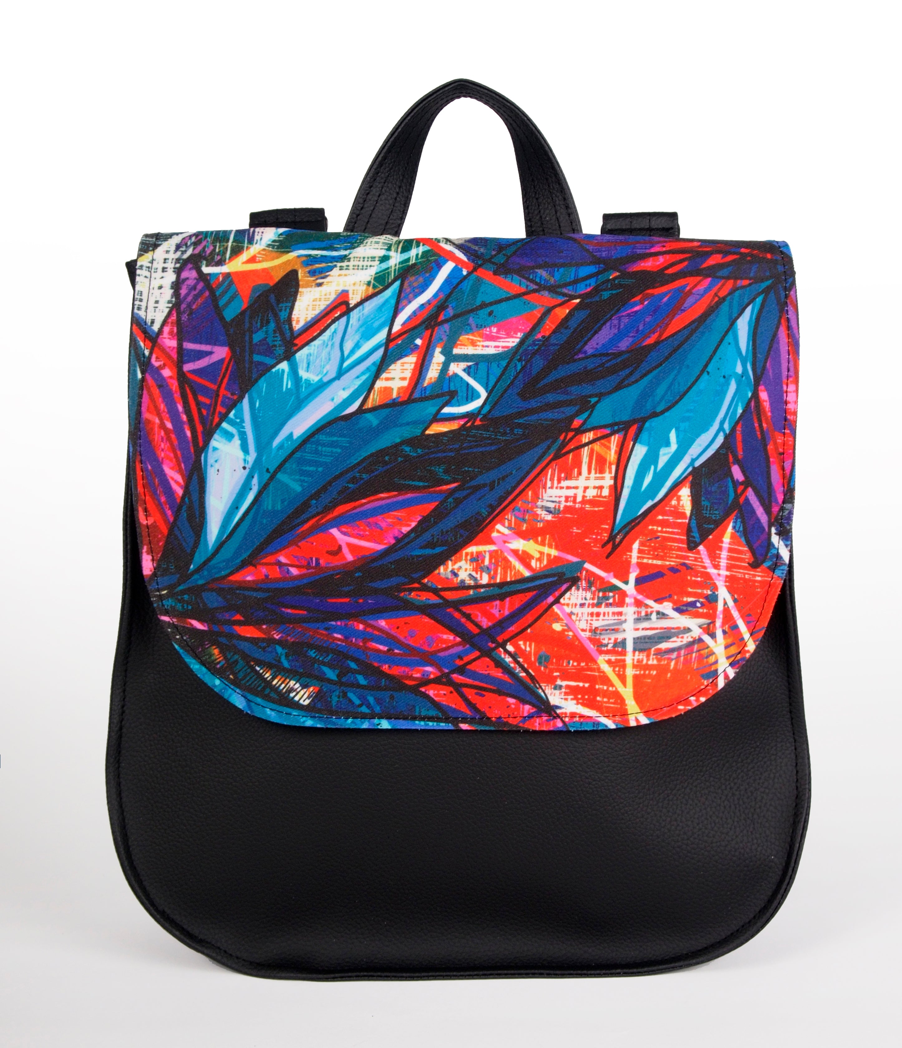 Bardo backpack&bag - Blue Water Lily - Premium bardo backpack&bag from BARDO ART WORKS - Just lvart bag, backpack, bag, black, floral, flowers, gift, green, handemade, messenger, nature, red, urban style, vegan leather, woman85.00! Shop now at BARDO ART WORKS
