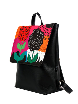 Bardo backpack large - Colorful emotion - Premium backpack large from BARDO ART WORKS - Just lvColorful emotion, dark green, gift, handemade, lotos, nature, painted patterns, red, tablet, urban style, vegan leather, woman89.00! Shop now at BARDO ART WORKS