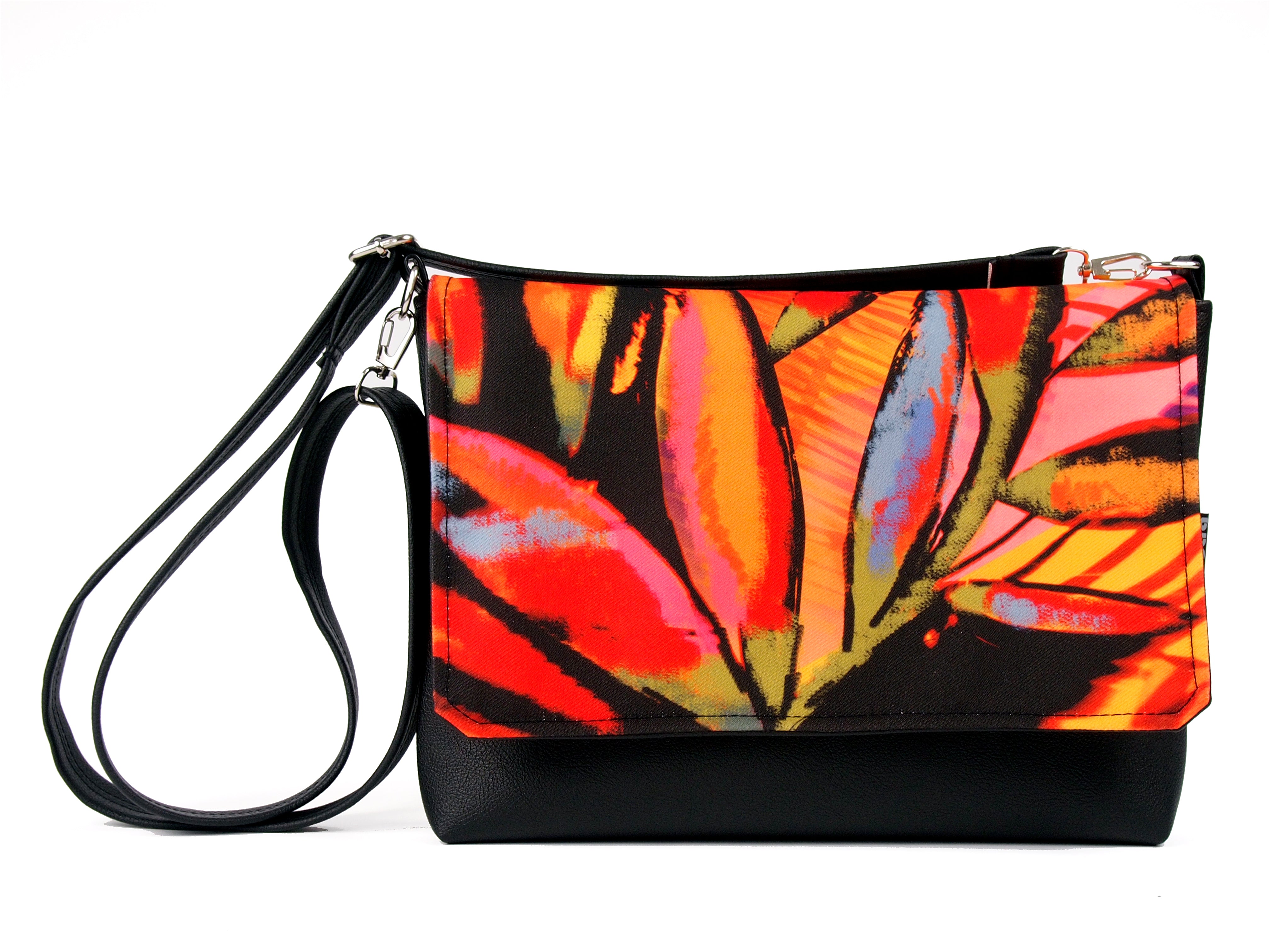 Bardo small bag - African colors - Premium Bardo small bag from BARDO ART WORKS - Just lvabstract, art bag, Art Print, autumn, black, colors, dark blue, floral, gift, graphic, green, handemade, orange, painted patterns, purple, urban style, vegan leather, white, woman, yellow55.00! Shop now at BARDO ART WORKS