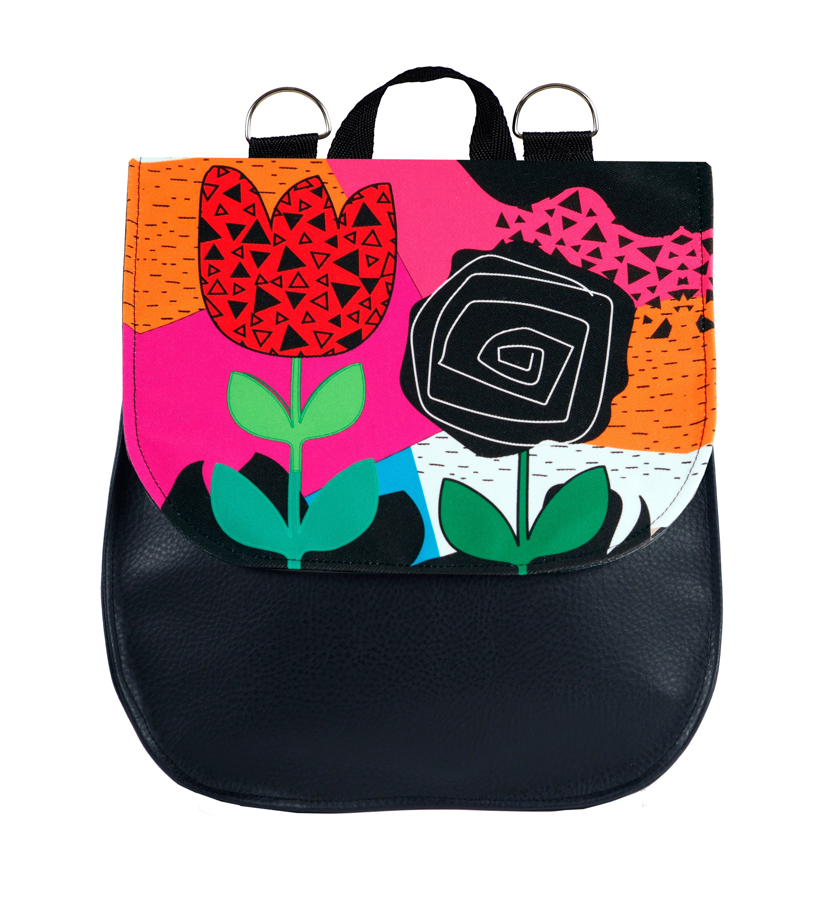 Bardo backpack&bag - Colorful emotion - Premium bardo backpack&bag from BARDO ART WORKS - Just lvabstract, backpack, bag, black, dark blue, dots, floral, graphic, handmade, messenger, nature, vegan leather, work85.00! Shop now at BARDO ART WORKS