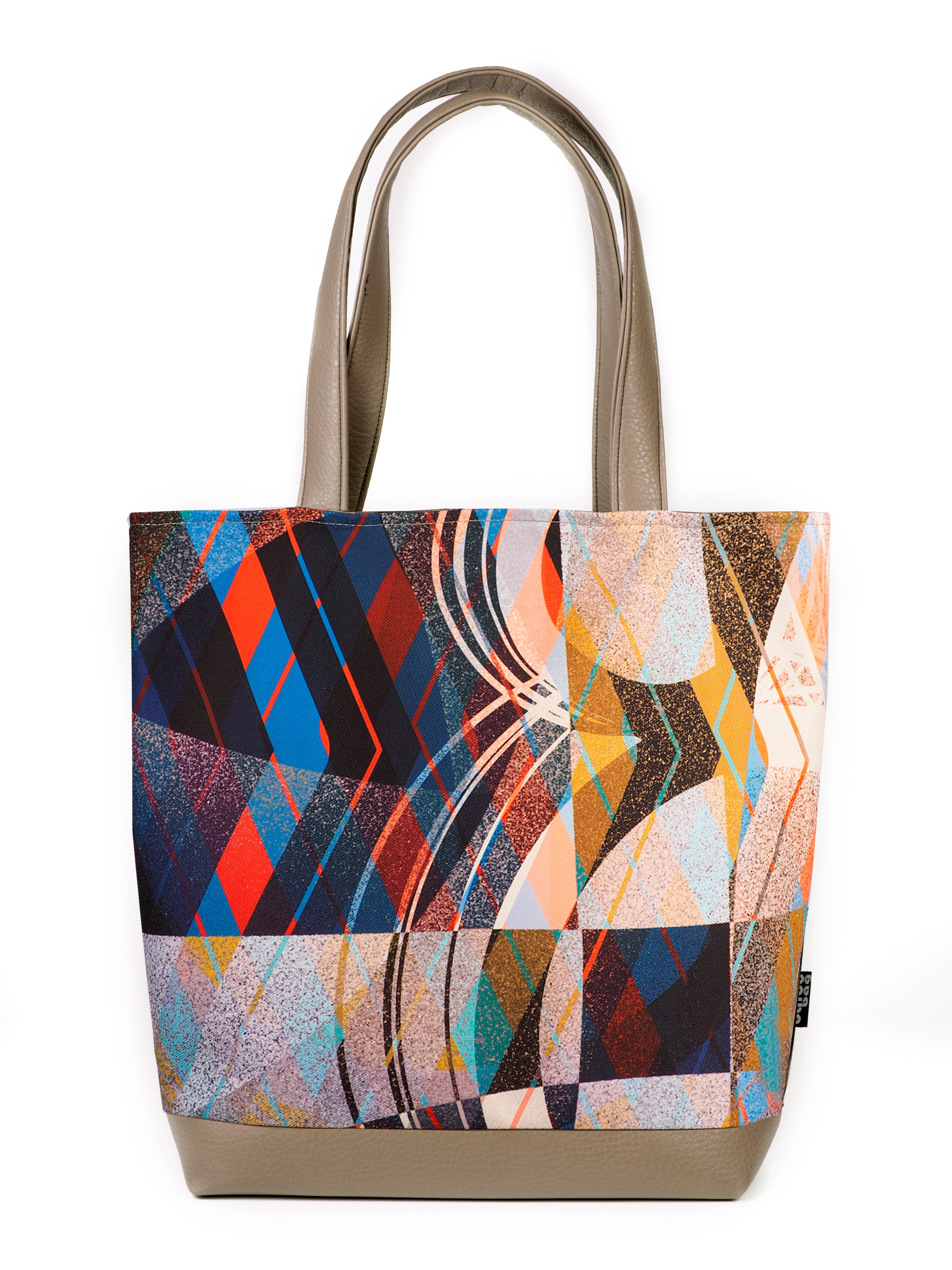 Bardo large tote bag - On the beach - Premium large tote bag from Bardo bag - Just lvabstract, art bag, black, gift, green, handemade, large, pink, red, tablet, tote bag, vegan leather, woman, work bag89.00! Shop now at BARDO ART WORKS