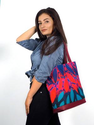 Bardo large tote bag - Color leaves - Premium large tote bag from Bardo bag - Just lvabstract, art bag, beige, black, blue, brown, Butterfly, canvas, clover, color leaves, dark blue, floral, gift, graphic, green, handemade, large, leaves, red, tablet, tote bag, vegan leather, white, woman, work bag, yellow89.00! Shop now at BARDO ART WORKS