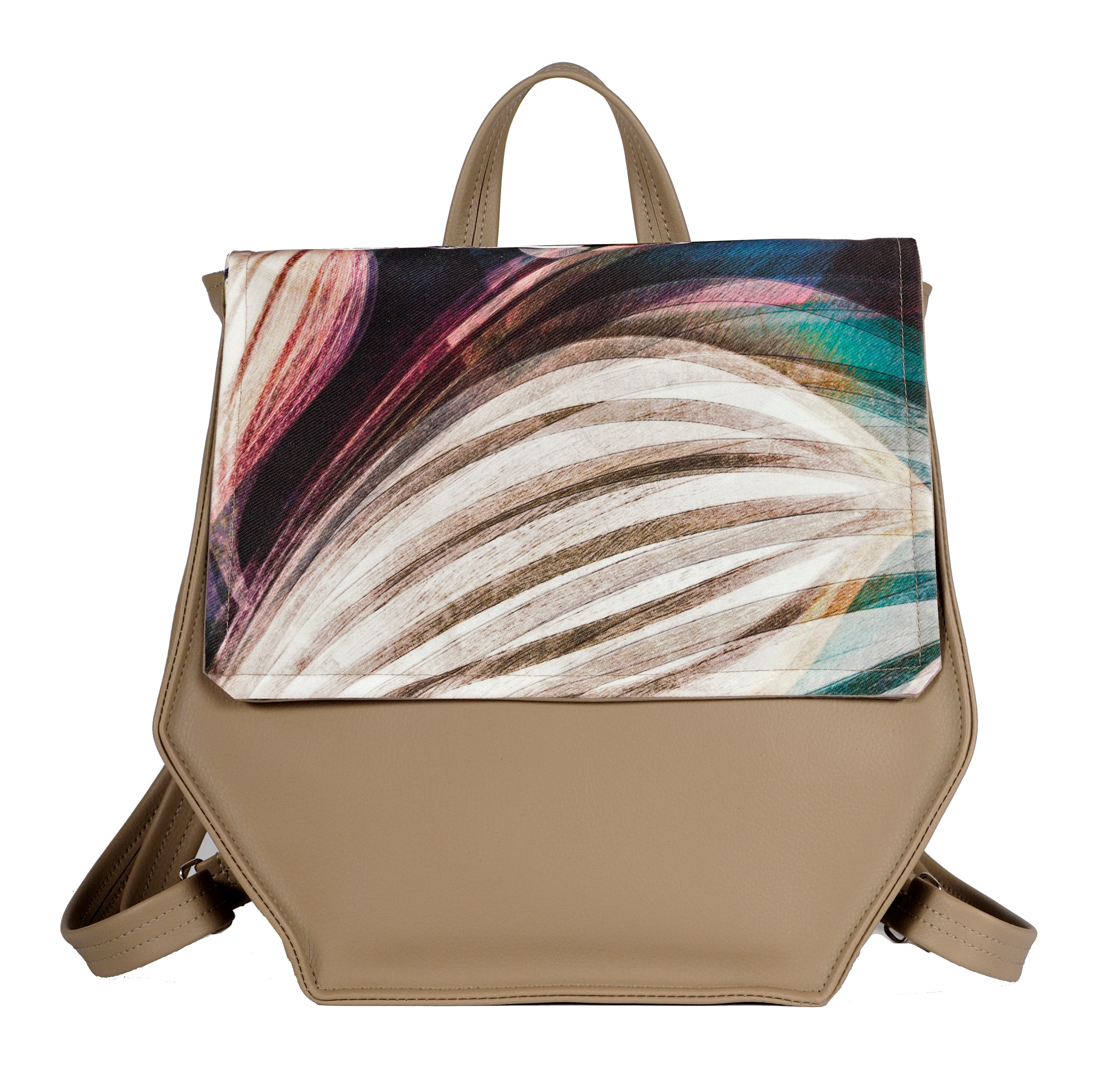 Bardo backpack honey cell - Spring - Premium backpack honey cell from BARDO ART WORKS - Just lvabstract, backpack, beige, black, floral, graphic, leaves, nature, vegan leather, woman65.00! Shop now at BARDO ART WORKS