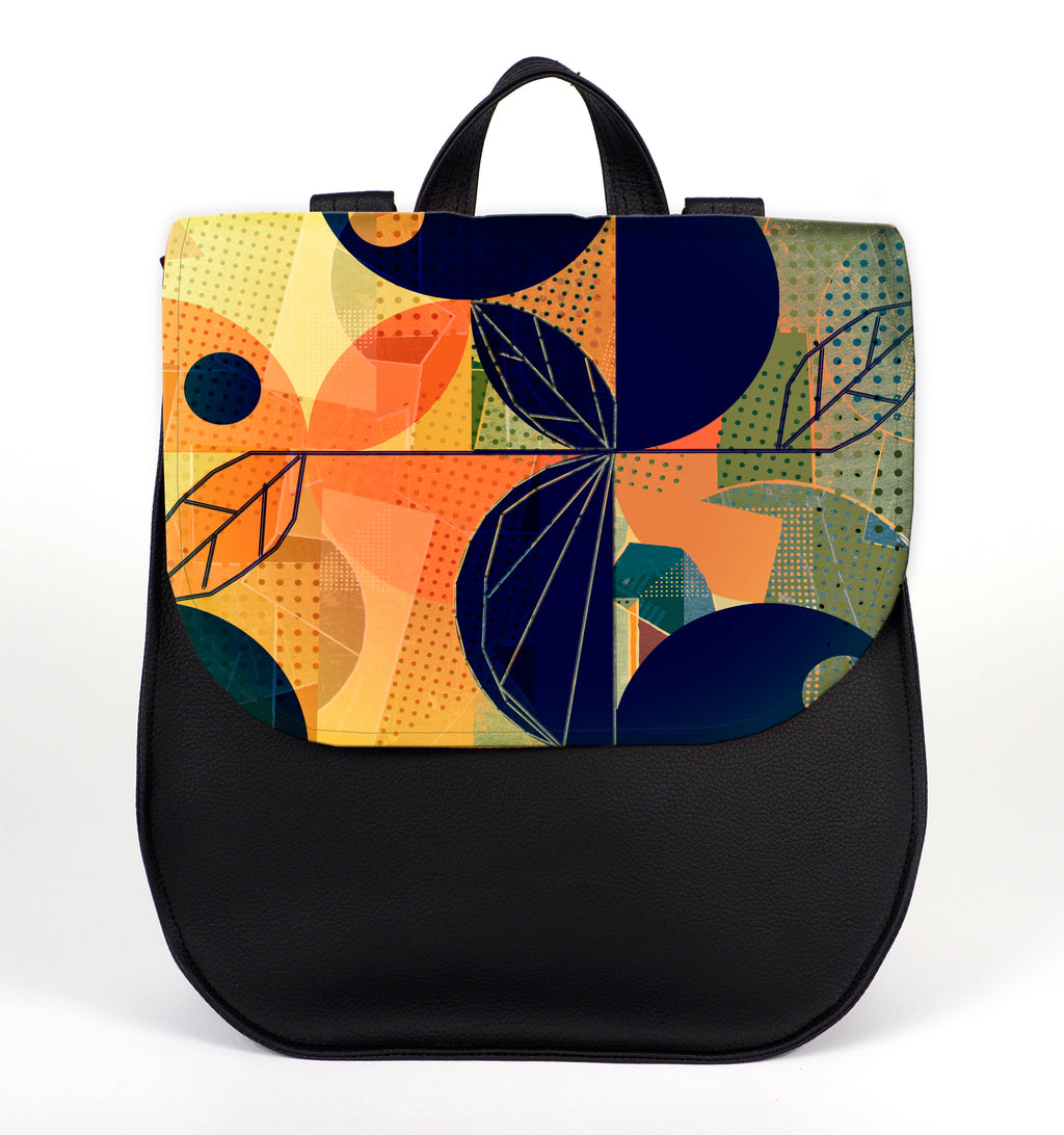 Bardo backpack&bag - Apple tree - Premium bardo backpack&bag from BARDO ART WORKS - Just lvapple tree, art bag, backpack, bag, black, floral, flowers, gift, green, handemade, messenger, nature, orange, urban style, vegan leather, woman85.00! Shop now at BARDO ART WORKS