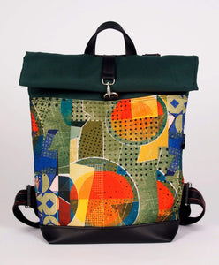 Bardo roll backpack - City - Premium Bardo backpack from BARDO ART WORKS - Just lvabstract, art, backpack, black, dance, dark blue, gift, handemade, jazz, orange, purple, red, tablet, urban style, vegan leather, woman85.00! Shop now at BARDO ART WORKS