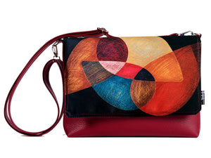 Bardo small bag - Feeling - Premium Bardo small bag from Bardo bag - Just lvabstract, art bag, Art Print, dark blue, floral, gift, handemade, nature, painted patterns, purple, red, small, urban style, vegan leather, white, woman, yellow59.00! Shop now at BARDO ART WORKS