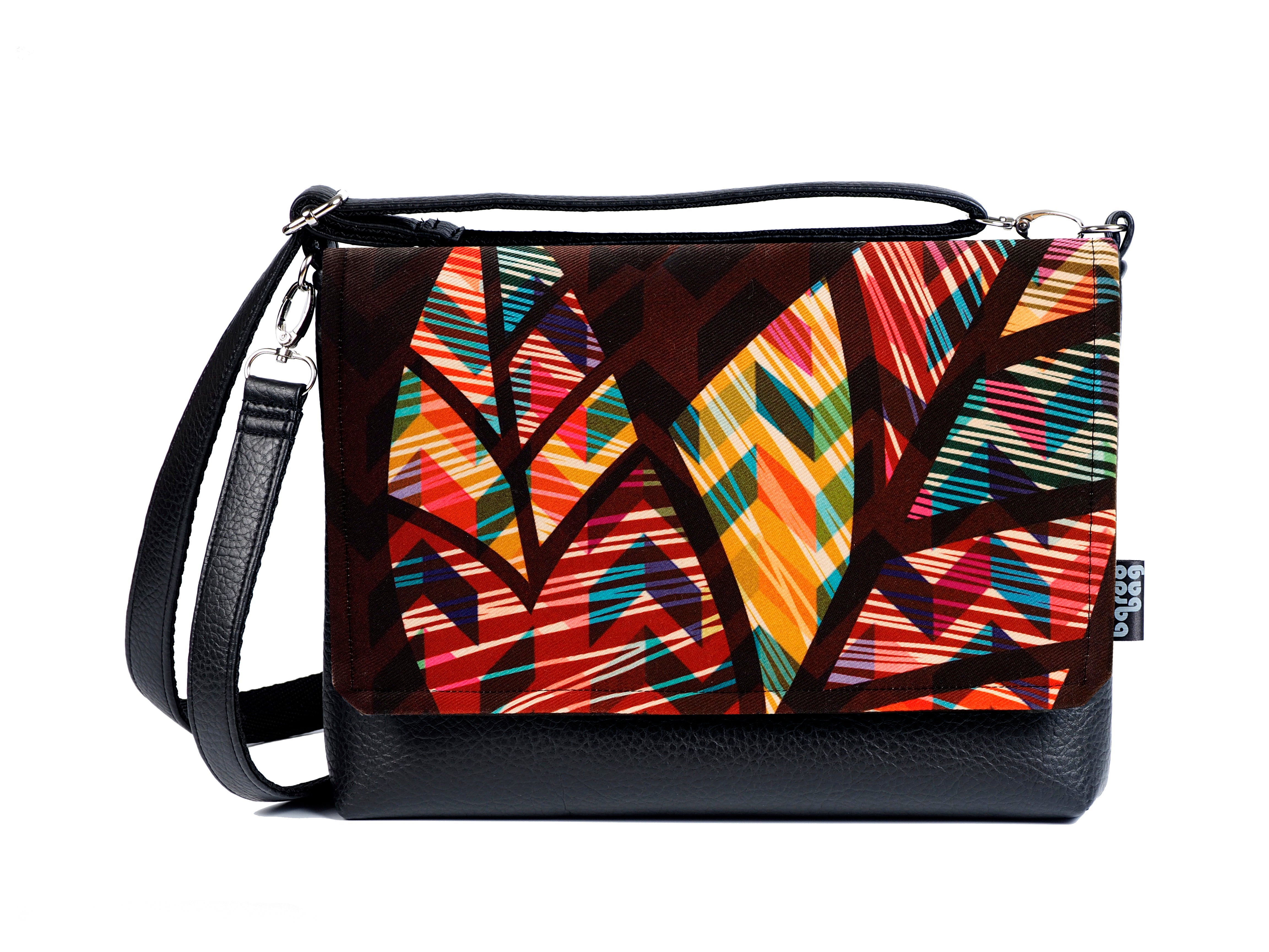 Bardo small bag - One whole - Premium Bardo small bag from BARDO ART WORKS - Just lvabstract, Art Print, black, blue, floral, gift, handemade, leaves, nature, orange, painted patterns, purple, red, urban style, vegan leather, woman, yellow55.00! Shop now at BARDO ART WORKS