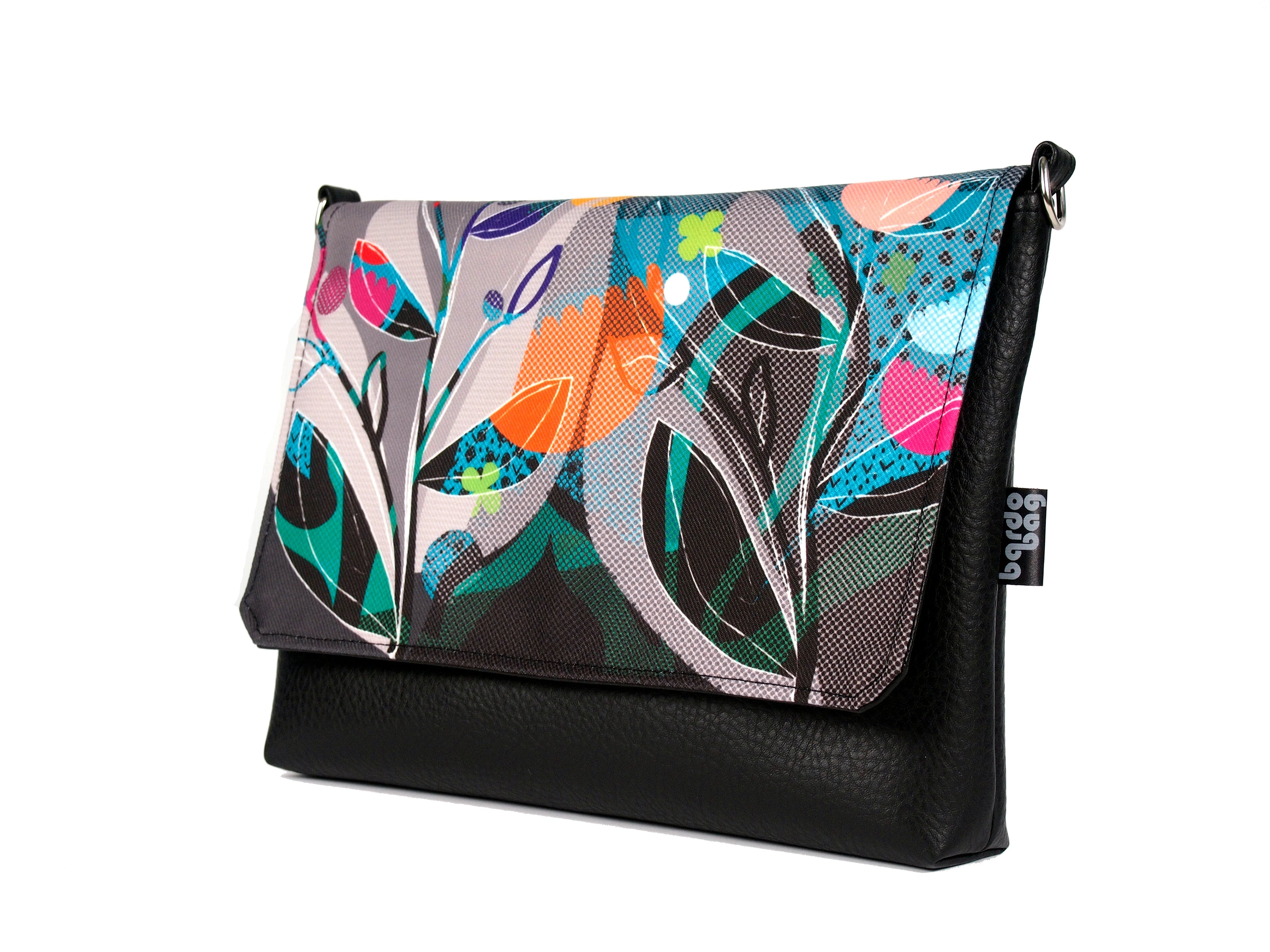 Bardo small bag - Waiting for the dawn - Premium Bardo small bag from BARDO ART WORKS - Just lvabstract, art bag, Art Print, autumn, black, colors, dark blue, floral, gift, graphic, green, handemade, orange, painted patterns, purple, urban style, vegan leather, white, woman, yellow55.00! Shop now at BARDO ART WORKS