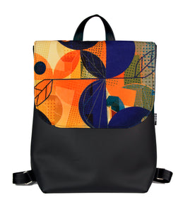 Bardo backpack large - Apple tree - Premium backpack large from BARDO ART WORKS - Just lvabstract, apple tree, dark blue, flowers, forest, gift, handemade, nature, painted patterns, red, tablet, urban style, vegan leather, woman89.00! Shop now at BARDO ART WORKS