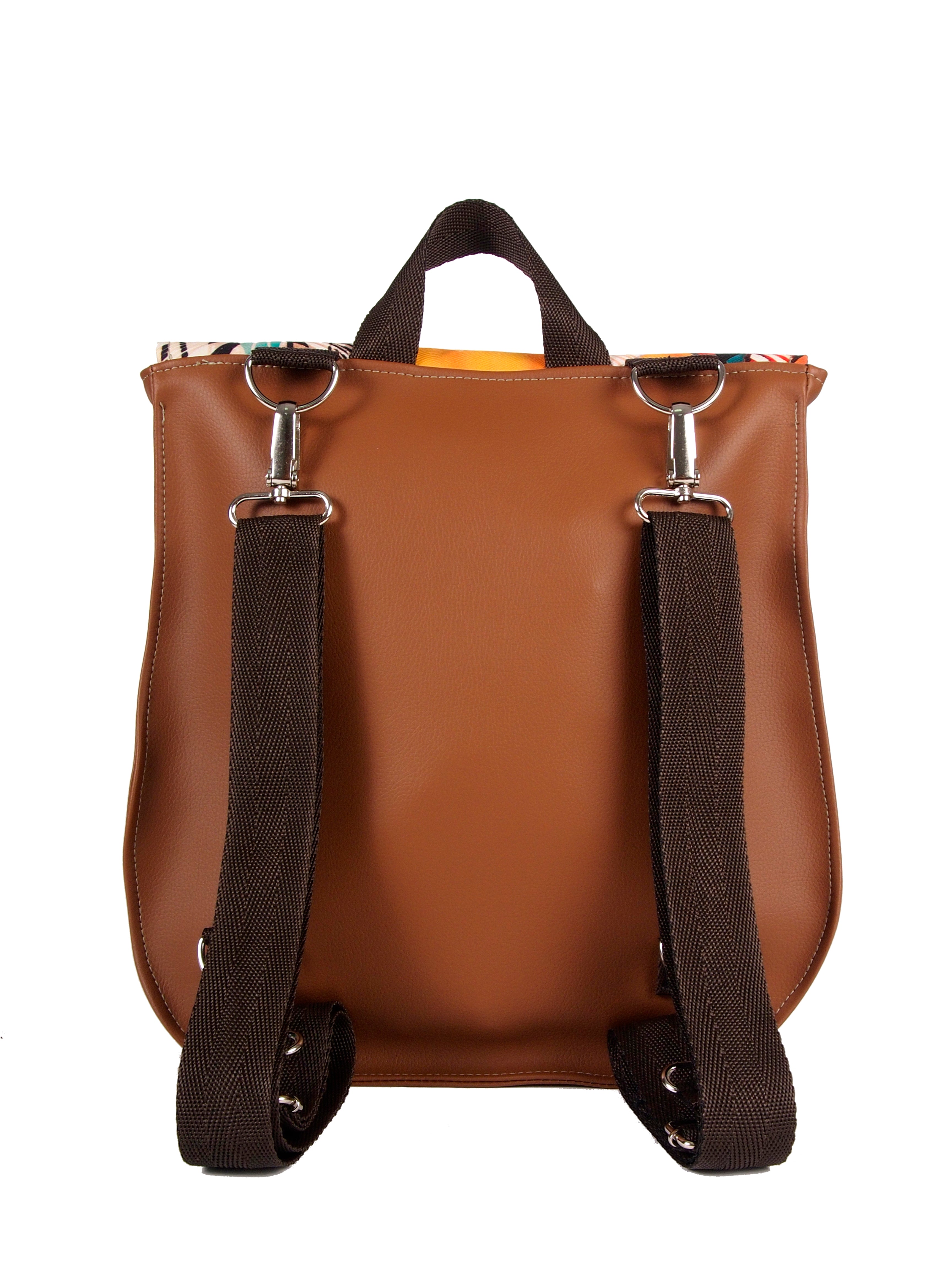 Bardo backpack&bag - Chocolate & canela - Premium bardo backpack&bag from BARDO ART WORKS - Just lvabstract, backpack, bag, black, dark blue, dots, floral, graphic, handmade, messenger, nature, vegan leather, work85.00! Shop now at BARDO ART WORKS