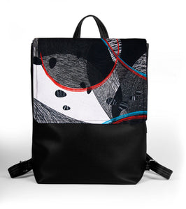 Bardo backpack large - Dance - Premium backpack large from BARDO ART WORKS - Just lvdark green, flowers, forest, gift, handemade, lotos, nature, painted patterns, red, tablet, urban style, vegan leather, woman89.00! Shop now at BARDO ART WORKS