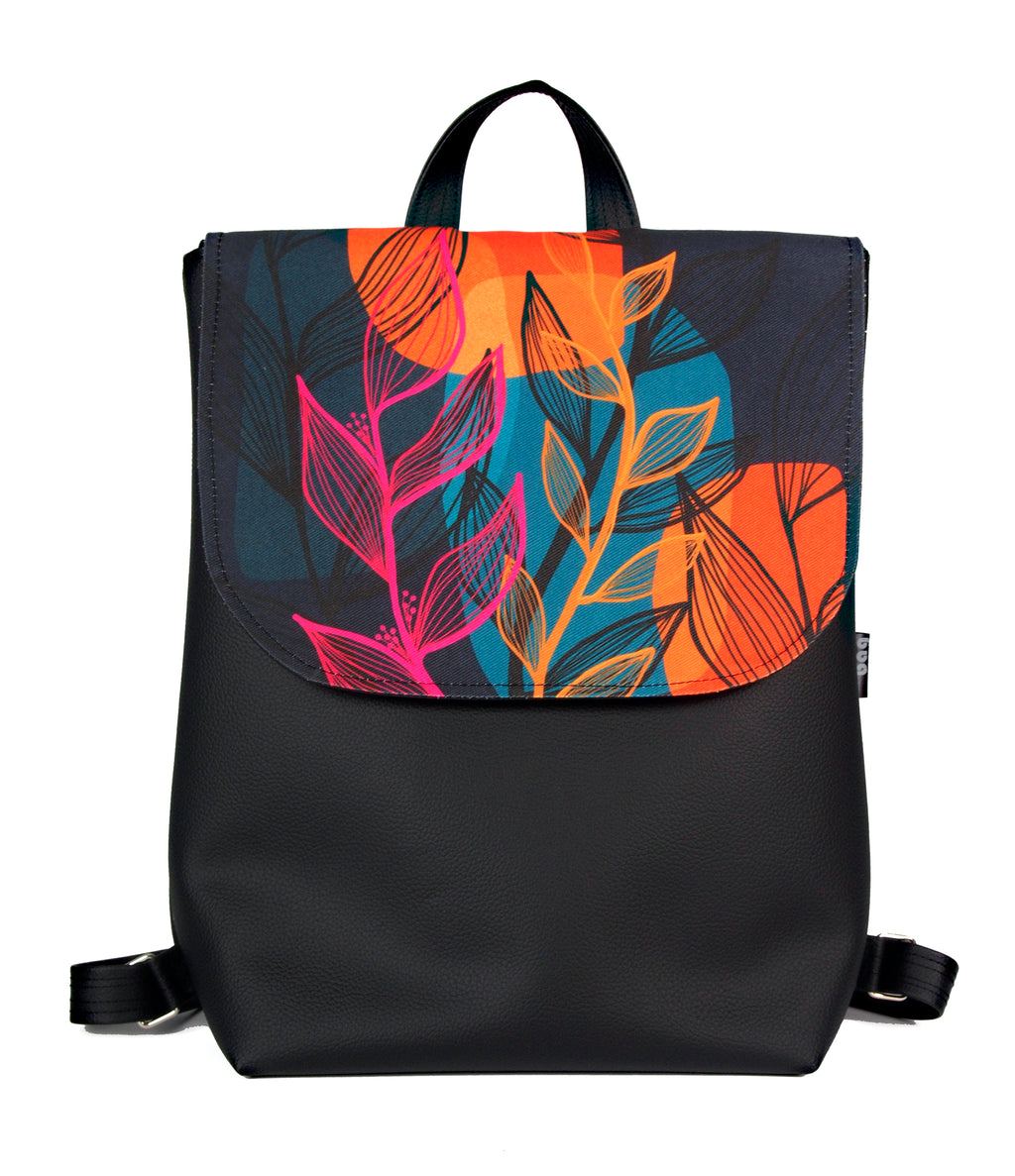 Bardo backpack large - Summer night - Premium backpack large from BARDO ART WORKS - Just lvabstract, apple tree, dark blue, flowers, forest, gift, handemade, nature, painted patterns, red, tablet, urban style, vegan leather, woman89.00! Shop now at BARDO ART WORKS