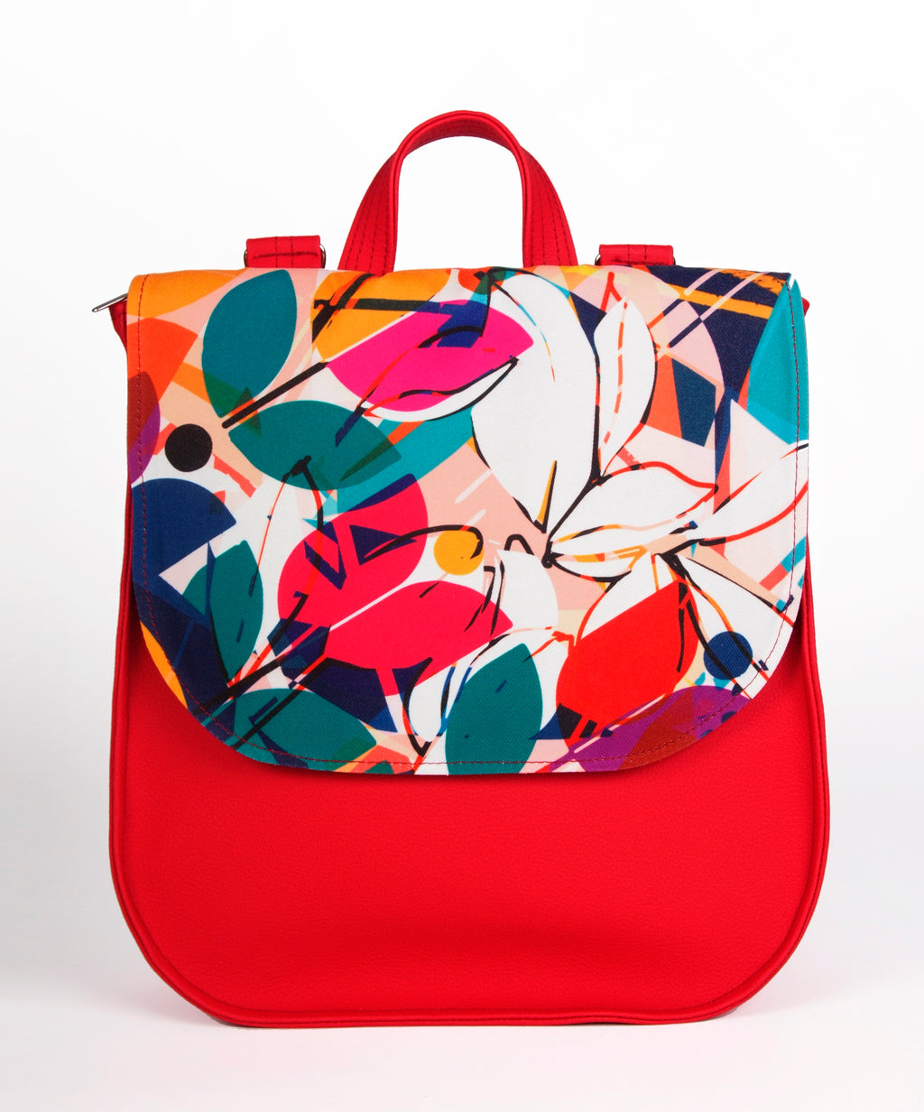 Bardo backpack&bag - Queen of Flowers - Premium bardo backpack&bag from BARDO ART WORKS - Just lvart bag, backpack, bag, black, floral, flowers, gift, green, handemade, messenger, nature, red, urban style, vegan leather, woman85.00! Shop now at BARDO ART WORKS